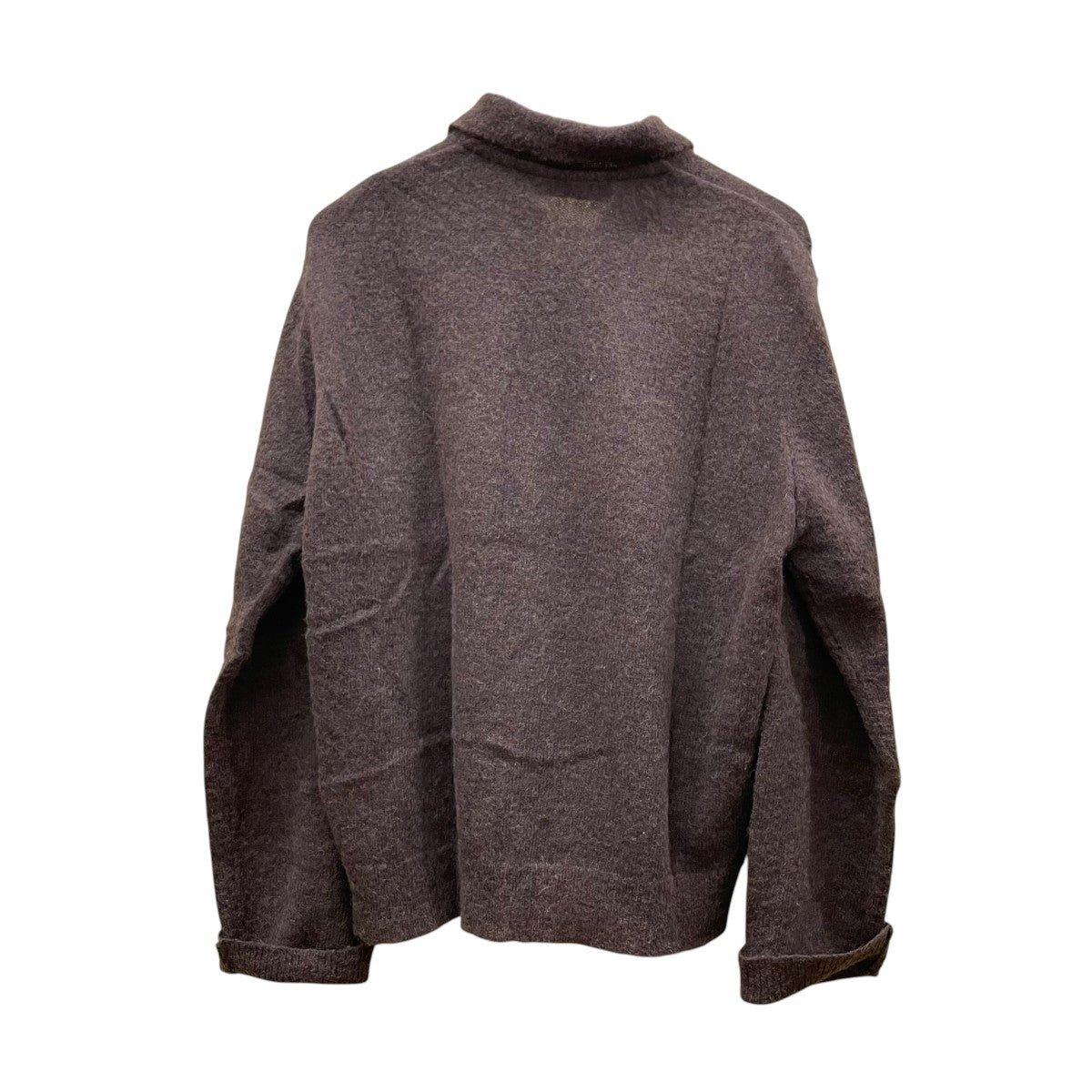 OUR LEGACY Evening Polo Smokey Brown Fuzzy AlpacaカーディガンM4243ES 古着・中古-2枚目のアイテム画像