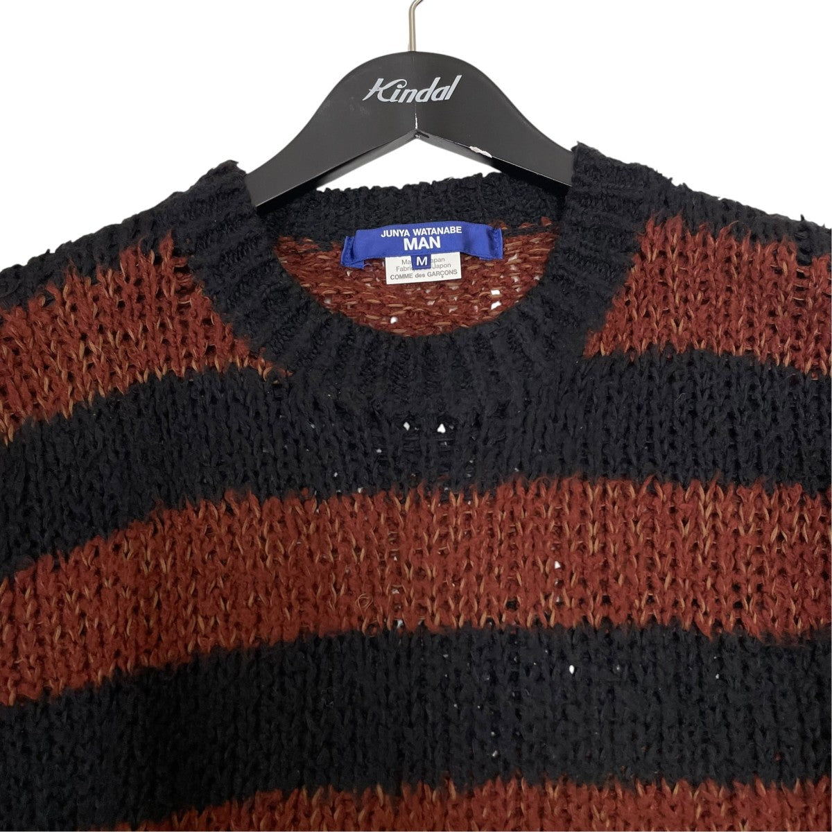 JUNYA WATANABE CDG(ジュンヤワタナベ) 綿天竺針抜きボーダーニット