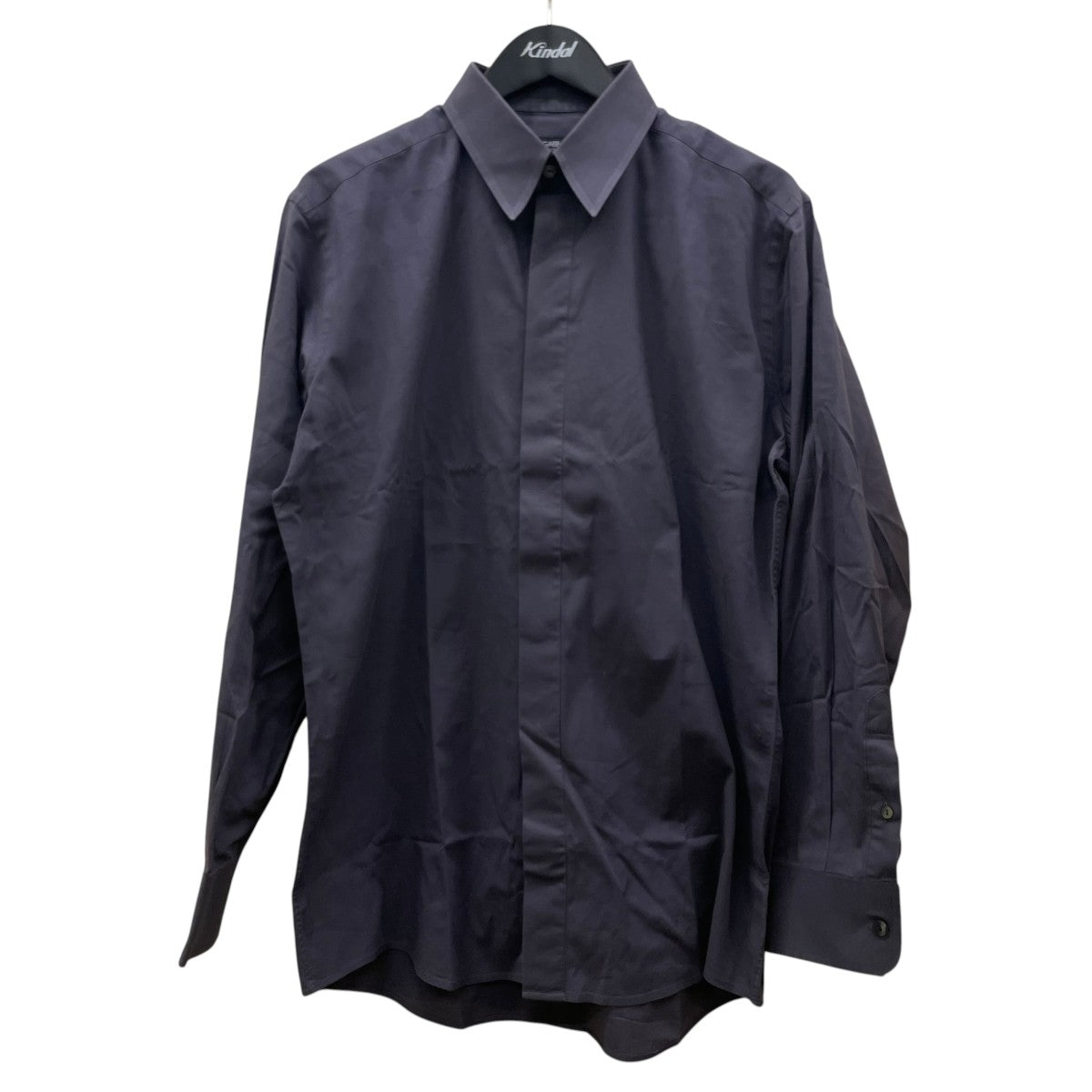 DOLCE ＆ GABBANA 無地 フライフロント 長袖シャツ コットンシャツ 古着・中古-1枚目のアイテム画像