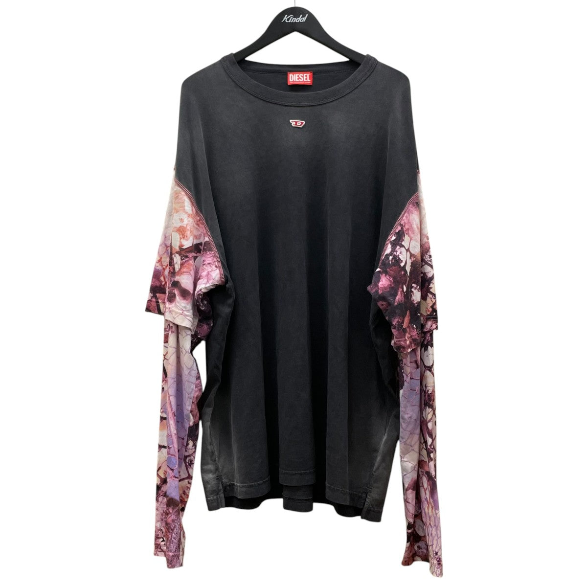 DIESEL T WESHER N5オーバルD カモフラージュ柄 ウォッシュ加工 レイヤード 長袖Tシャツ ロングスリーブカットソーA13126 古着・中古-1枚目のアイテム画像