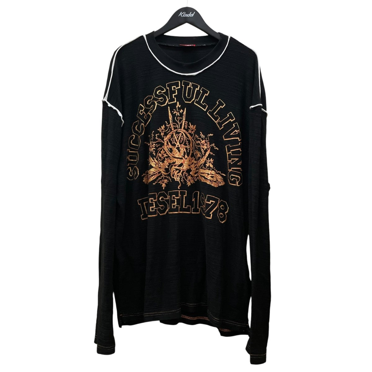 DIESEL T-CRANE-LS-SLITS-RAWエッジディティール 長袖Tシャツ ロングスリーブカットソーA12757 古着・中古-1枚目のアイテム画像
