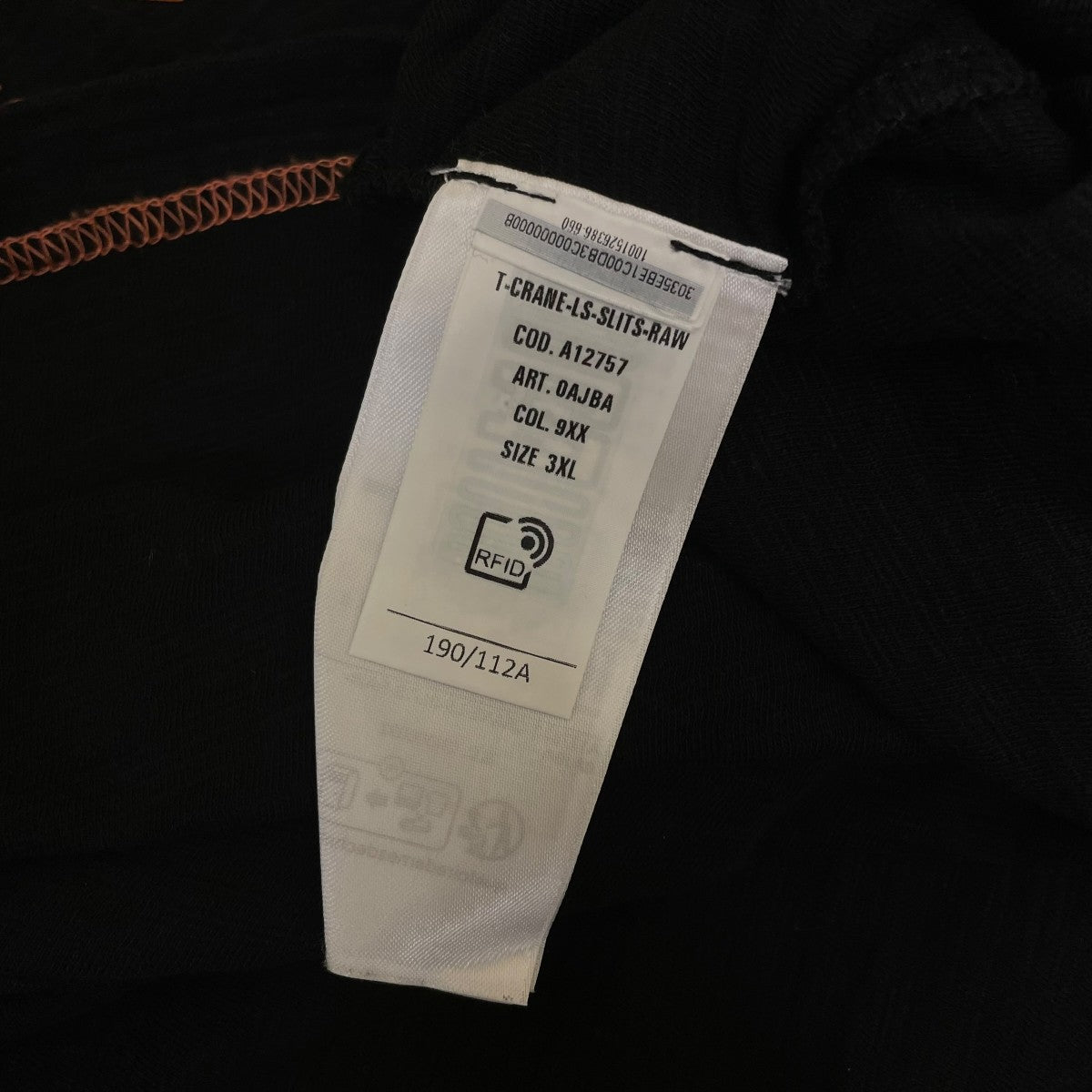 DIESEL T-CRANE-LS-SLITS-RAWエッジディティール 長袖Tシャツ ロングスリーブカットソーA12757 古着・中古-5枚目のアイテム画像