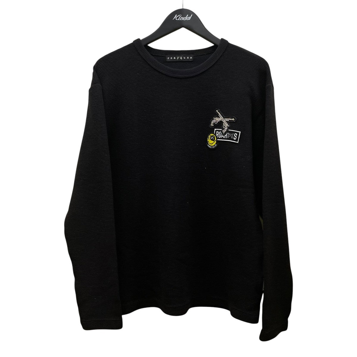 roarguns クロスガン ワッペン ワッフル生地 長袖Tシャツ ロングスリーブカットソー21MGT 02 古着・中古-1枚目のアイテム画像