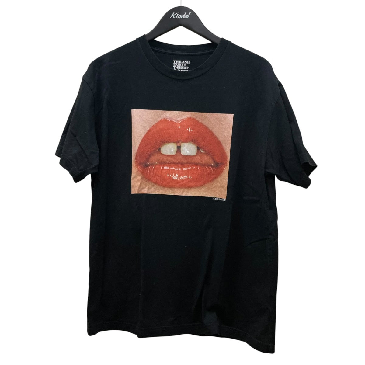MINEDENIM Carlijn Jacobs 野口強 コラボ唇 プリント 半袖Tシャツ コットンTシャツ23MND STL008 99 L2 古着・中古-1枚目のアイテム画像