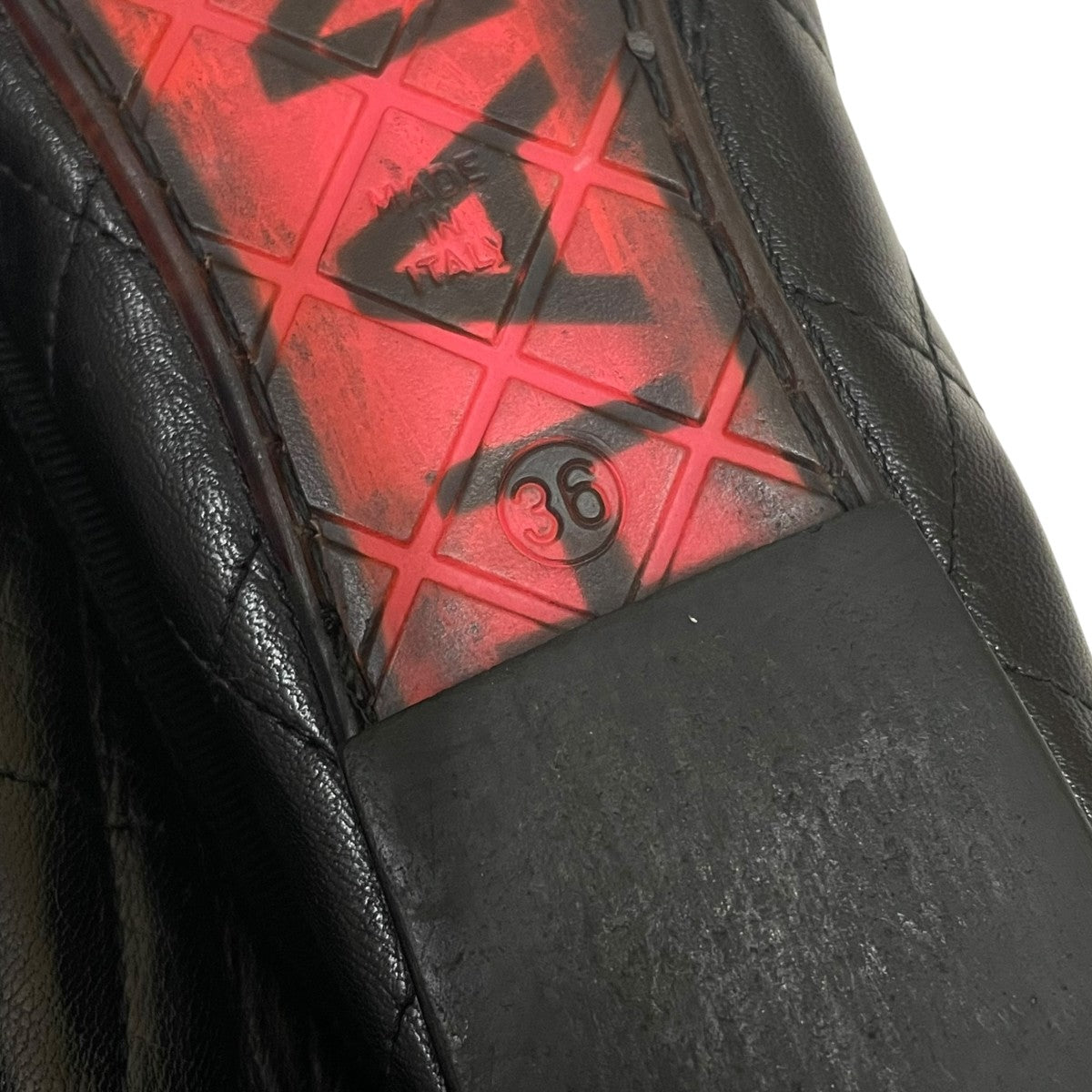 CHANEL カンボンライン レザー ココマーク バレエシューズキルティングデザイン フラットシューズ 古着・中古-6枚目のアイテム画像