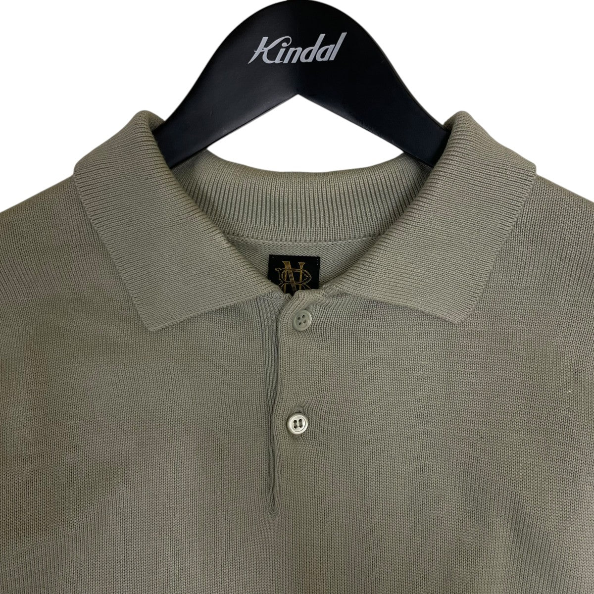 21SSAGING COTTON POLO エイジングコットン 長袖ポロニットスビンゴールド 無地 長袖ポロシャツBN-21SM-013