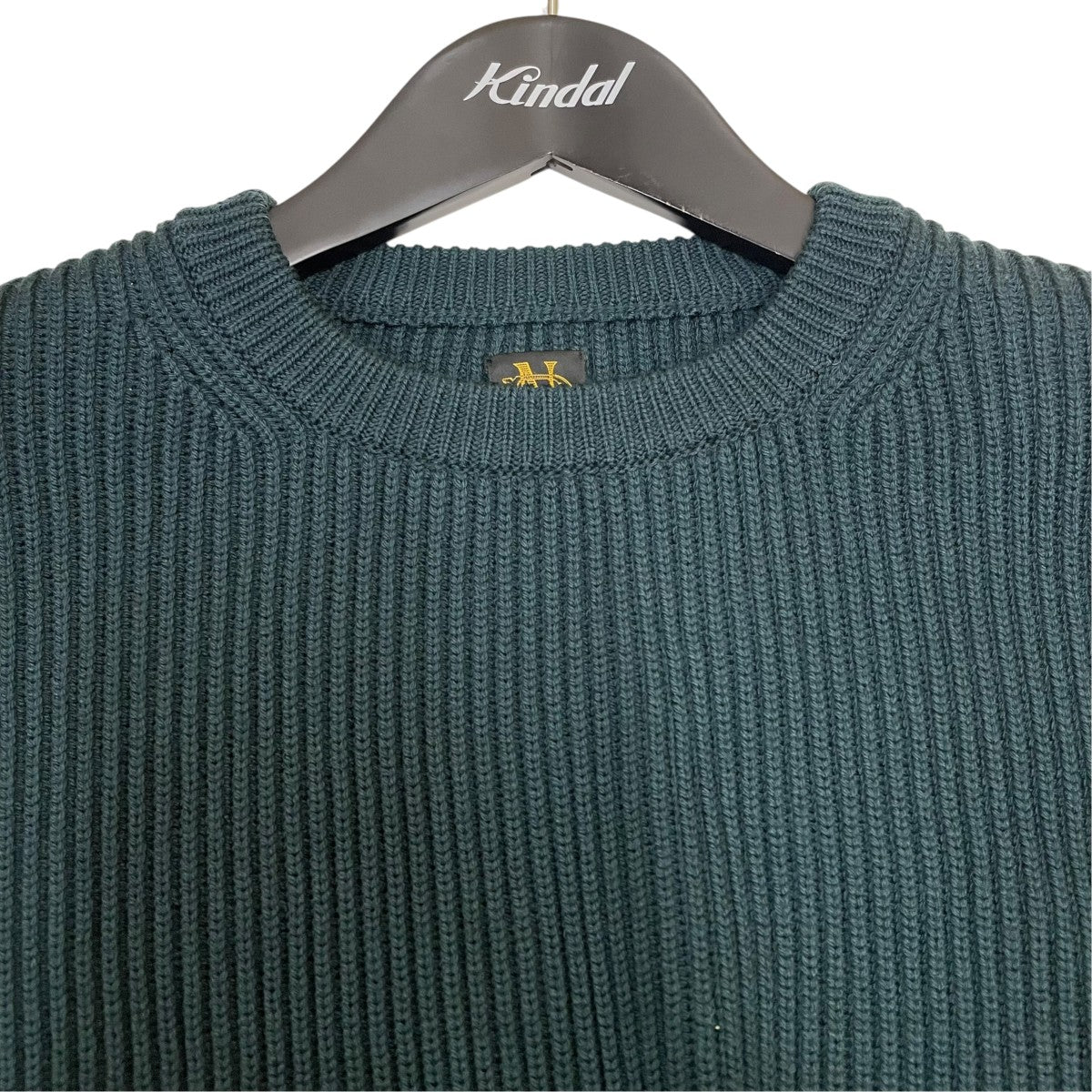 BATONER(バトナー) SOLID WOOL RIB CREW NECKクルーネックニットBN