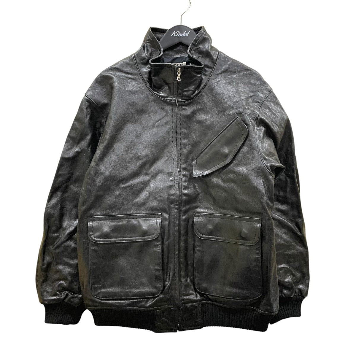 AURALEE LAMB LEATHER ZIP BLOUSONレザージャケットA25AB01WX 古着・中古-1枚目のアイテム画像