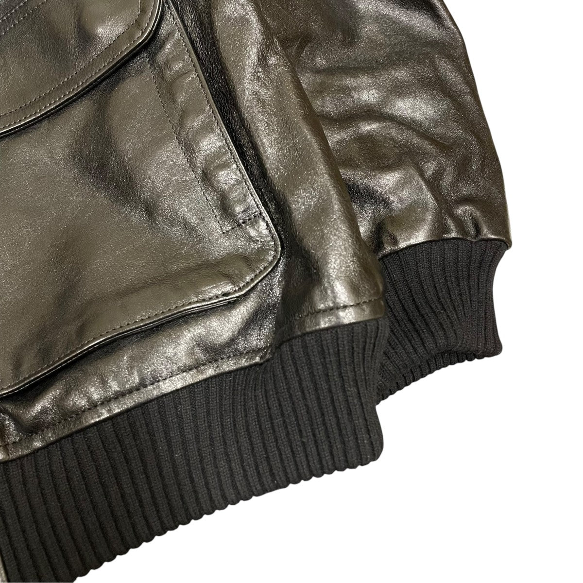 AURALEE LAMB LEATHER ZIP BLOUSONレザージャケットA25AB01WX 古着・中古-4枚目のアイテム画像