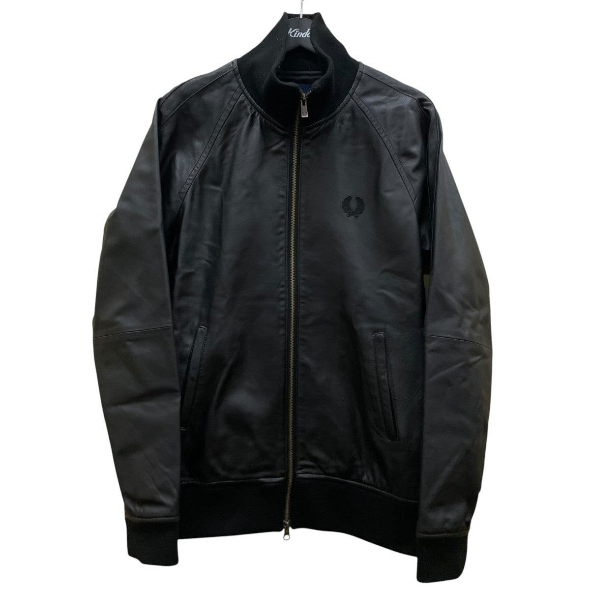 FRED PERRY Soho Neon - Leather Track Jacket ソーホーネオン レザートラックジャケットレザージャケットF2388 古着・中古-1枚目のアイテム画像
