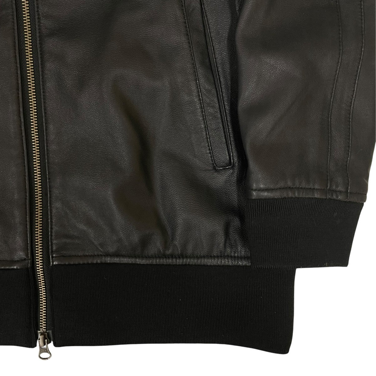 FRED PERRY Soho Neon - Leather Track Jacket ソーホーネオン レザートラックジャケットレザージャケットF2388 古着・中古-4枚目のアイテム画像