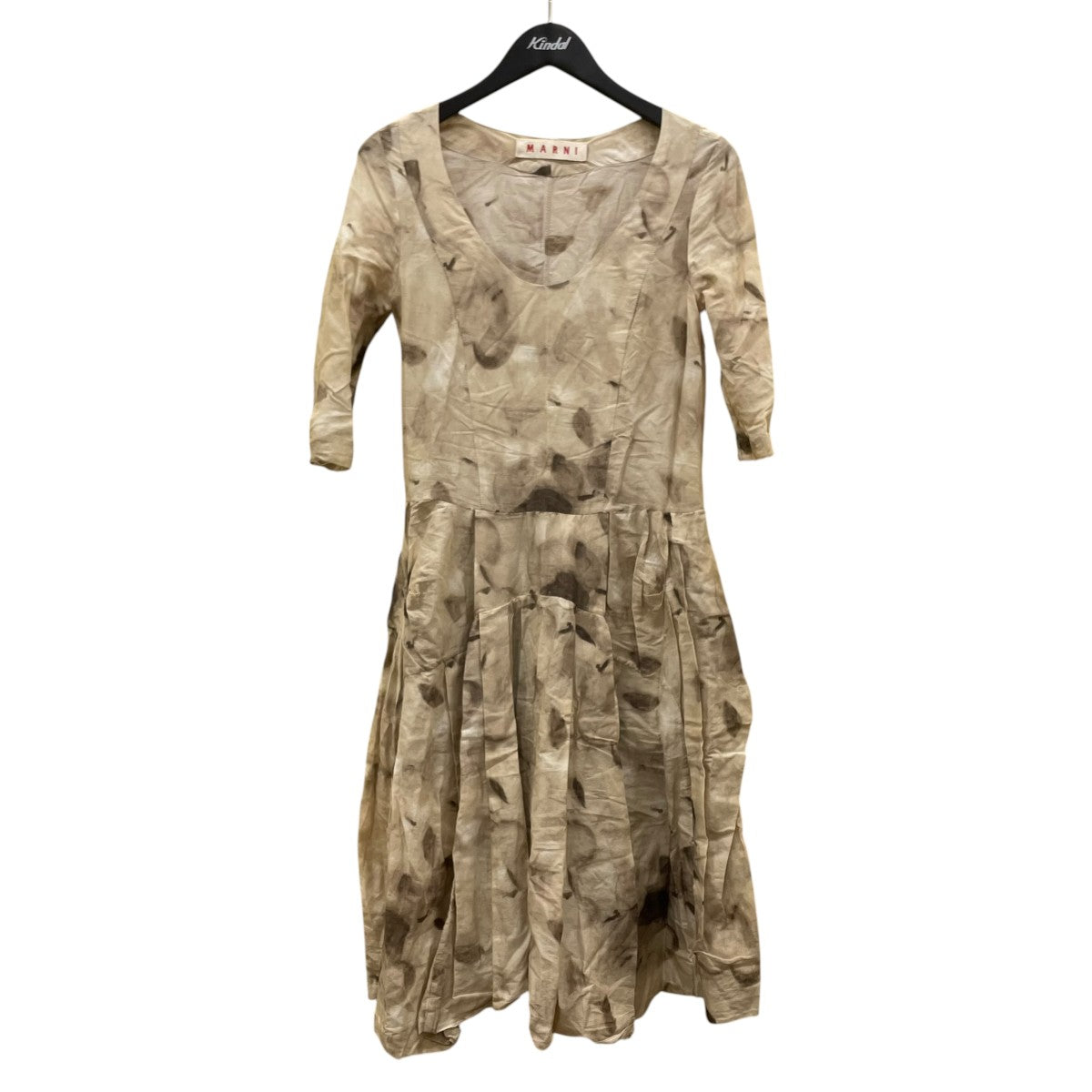 MARNI 総柄 ムラ染め コットン ワンピースHMABMABA7A00TCD03 古着・中古-1枚目のアイテム画像