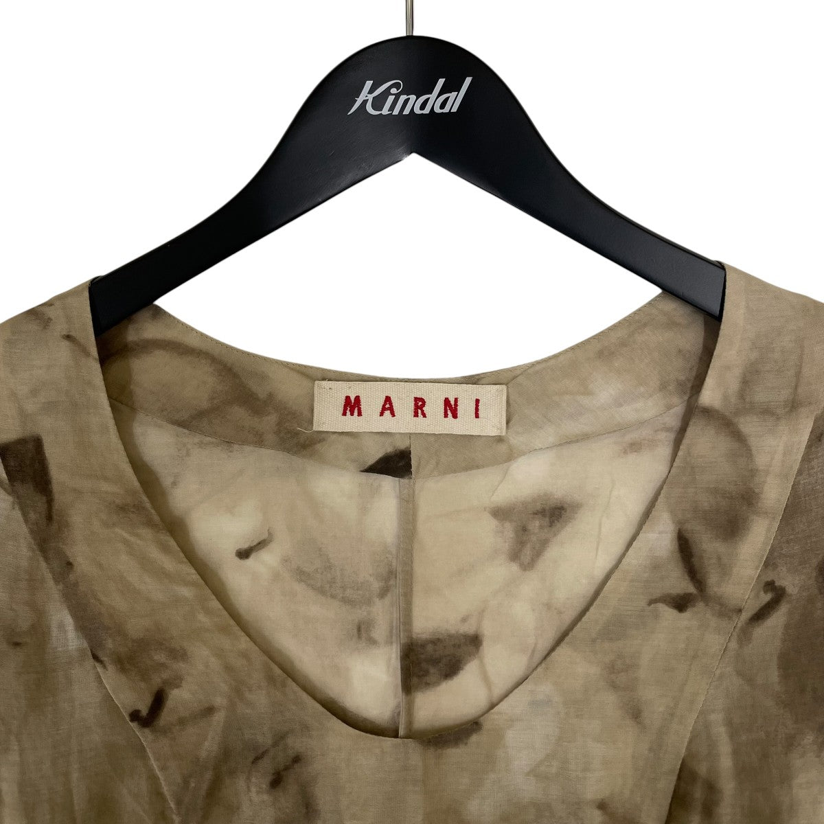 MARNI 総柄 ムラ染め コットン ワンピースHMABMABA7A00TCD03 古着・中古-3枚目のアイテム画像