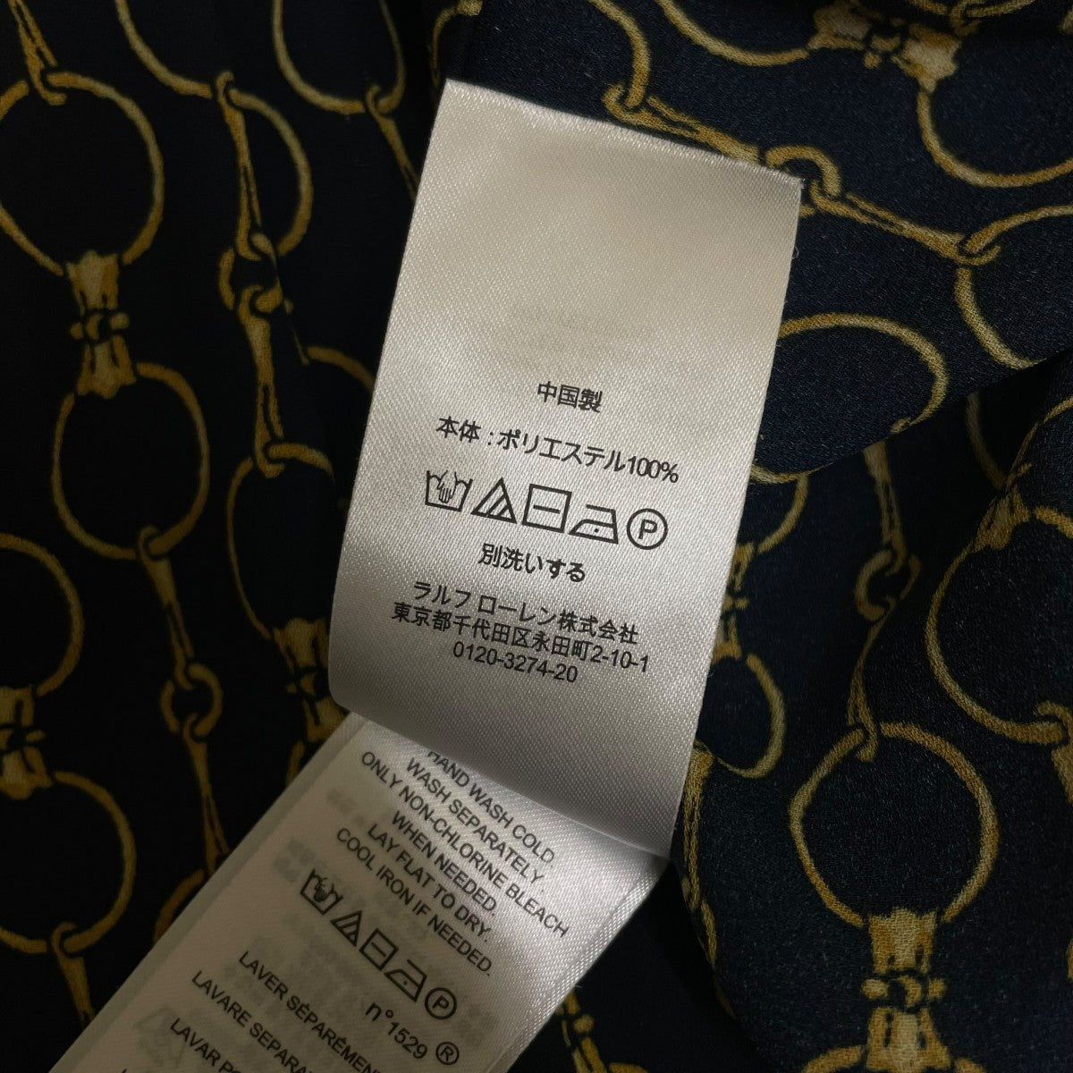 LAUREN RALPH LAUREN チェーン柄 プリーツ素材 長袖ブラウス0200011775 古着・中古-6枚目のアイテム画像