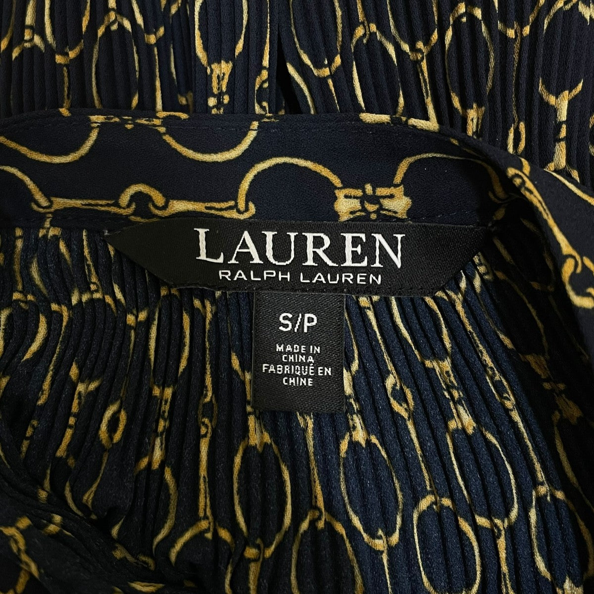 LAUREN RALPH LAUREN チェーン柄 プリーツ素材 長袖ブラウス0200011775 古着・中古-7枚目のアイテム画像