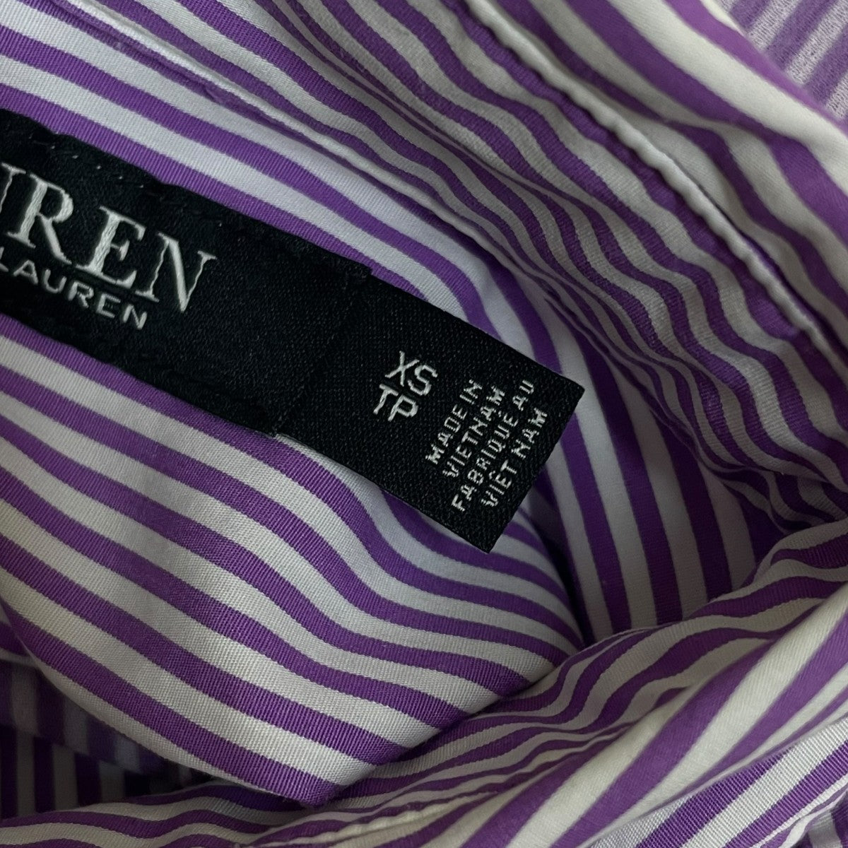 LAUREN RALPH LAUREN 切替 シアー コットン ストライプシャツ 古着・中古-5枚目のアイテム画像
