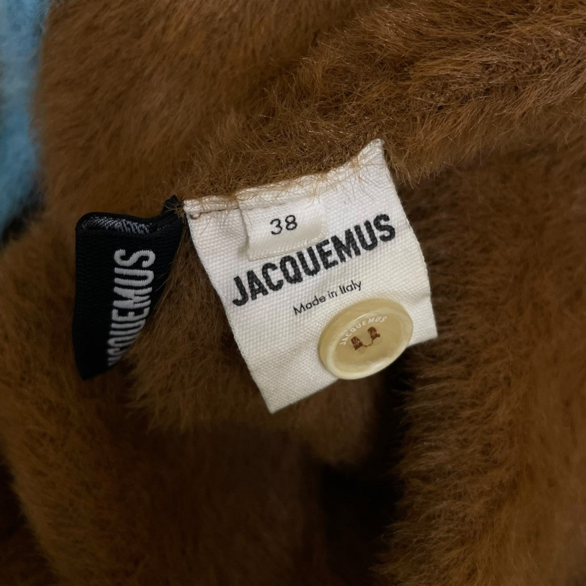 JACQUEMUS BROWN LE POLO NEVE JUMPERオーバーサイズ 長袖ニットポロシャツ 古着・中古-5枚目のアイテム画像