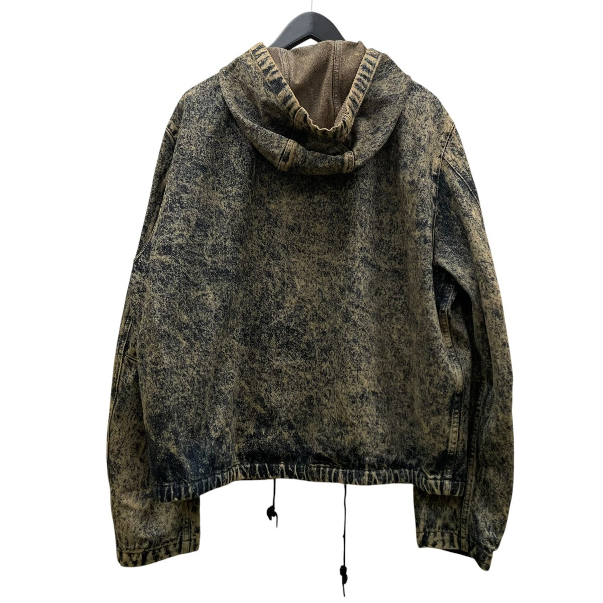 24AWMarble Dyed Cotton Denim Zip Hoodie マーブルダイ コットンデニム ジップフーディヴィンテージ加工 フーデッドジャケットJUJU0048A0