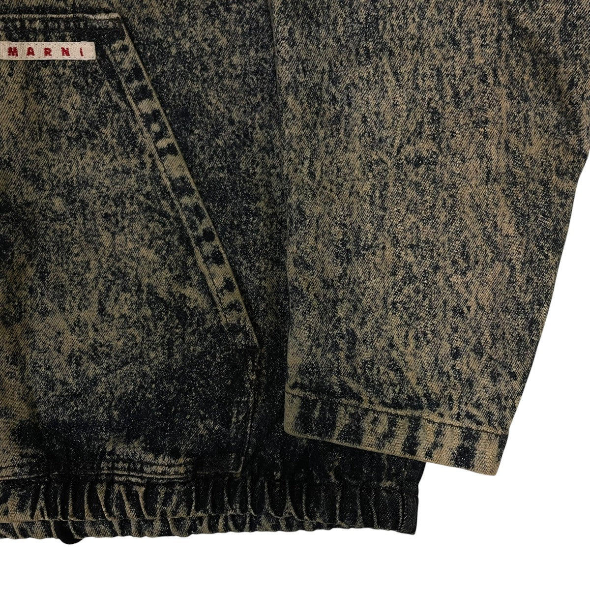 24AWMarble Dyed Cotton Denim Zip Hoodie マーブルダイ コットンデニム ジップフーディヴィンテージ加工 フーデッドジャケットJUJU0048A0