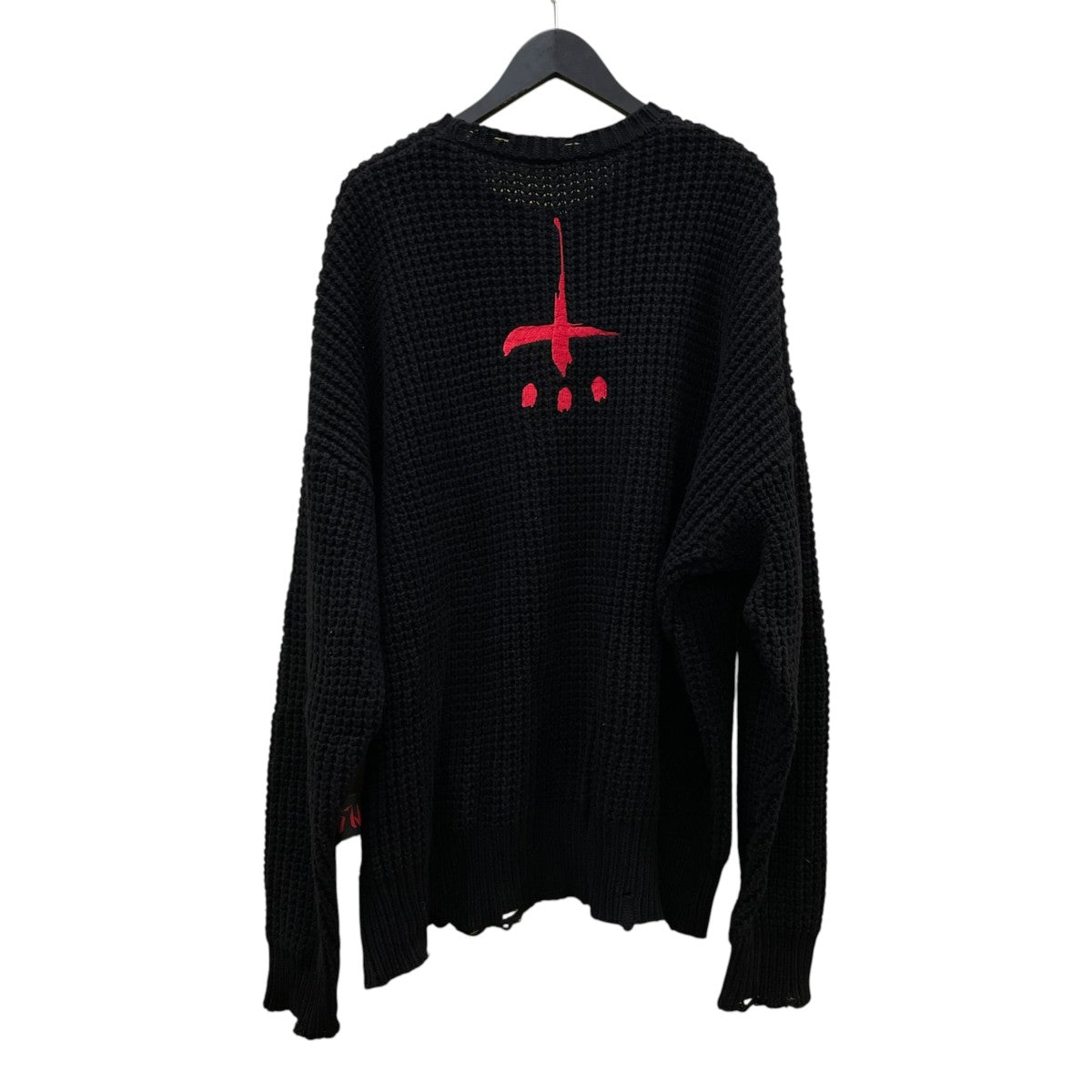CVTVLIST 23AWクラッシュ加工 刺繍ロゴ オーバーサイズ ニットクルーネックニット2301100202 古着・中古-2枚目のアイテム画像