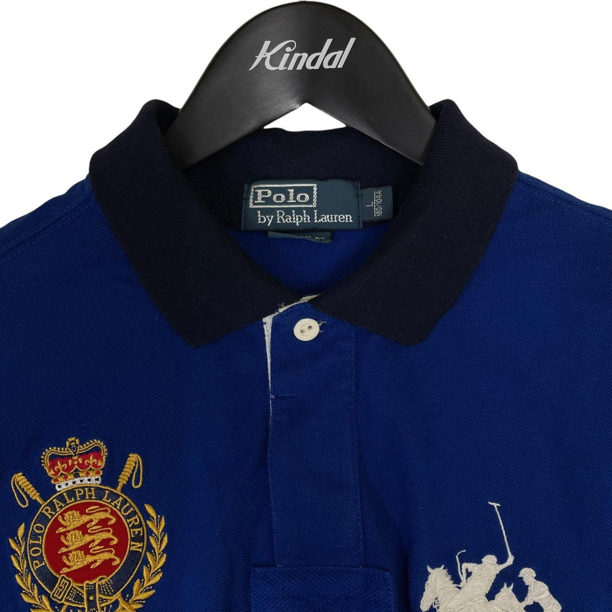 Polo Ralph Lauren 紺 ビックポニー L 刺繍 ポロ 金刺繍 希少】 ポロラルフローレン ポロシャツ ビッグポニー ニューヨーク 金