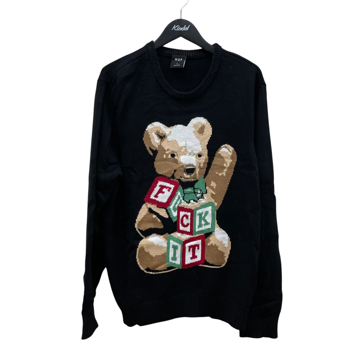 HUF GIFT BEAR INTARSIA SWEATERクルーネックニットKN00574 古着・中古-1枚目のアイテム画像