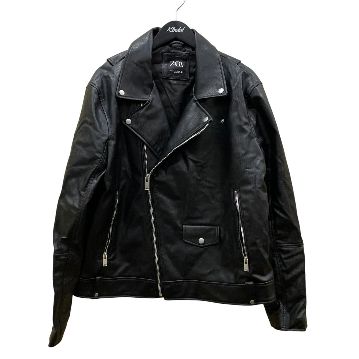 ZARA フェイクレザーダブルライダースジャケット3427/320/800 古着・中古-1枚目のアイテム画像