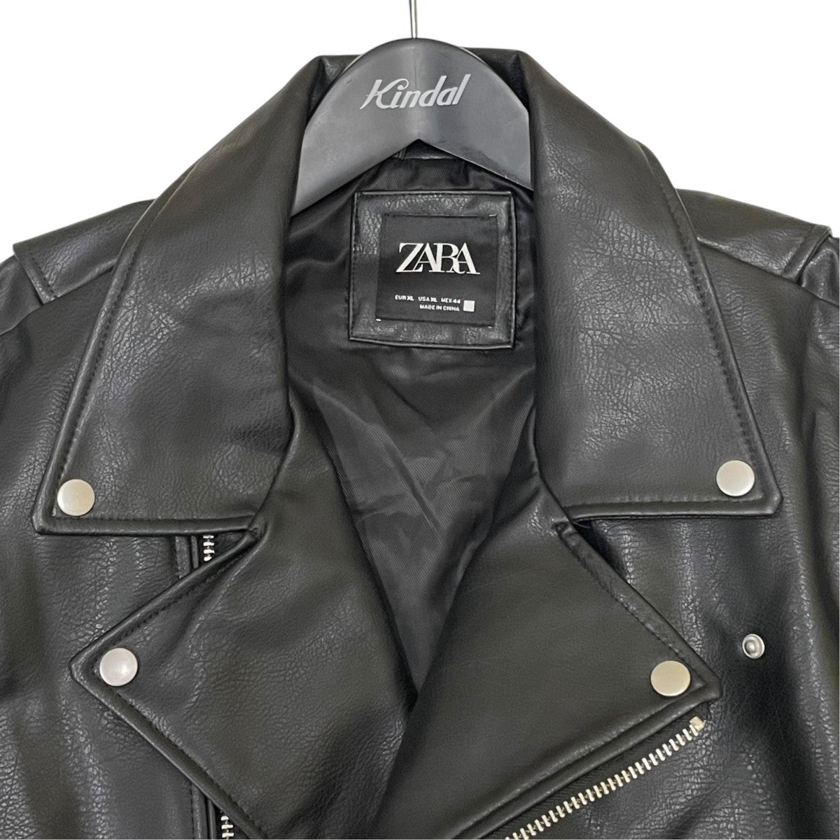 ZARA フェイクレザーダブルライダースジャケット3427/320/800 古着・中古-3枚目のアイテム画像