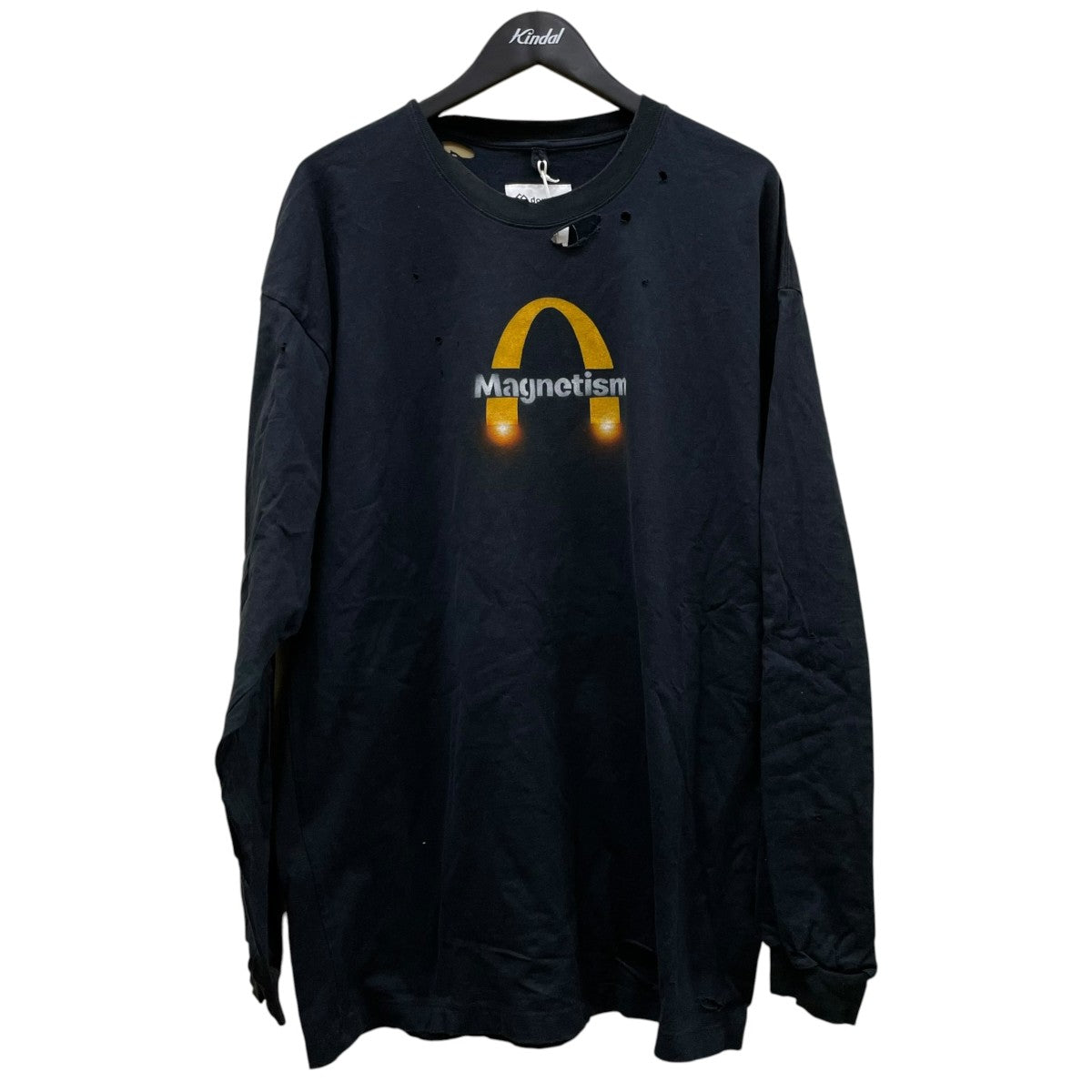 doublet MAGNETIC LONG SLEEVE T-SHIRTプリント ダメージ加工 長袖Tシャツ コットンTシャツ24AW35CS338 古着・中古-1枚目のアイテム画像