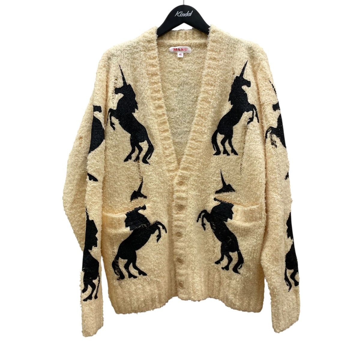 MASU 23AWUNICORN GRUNGE CARDIGANVネックカーディガンMFFW-KN0123 古着・中古-1枚目のアイテム画像