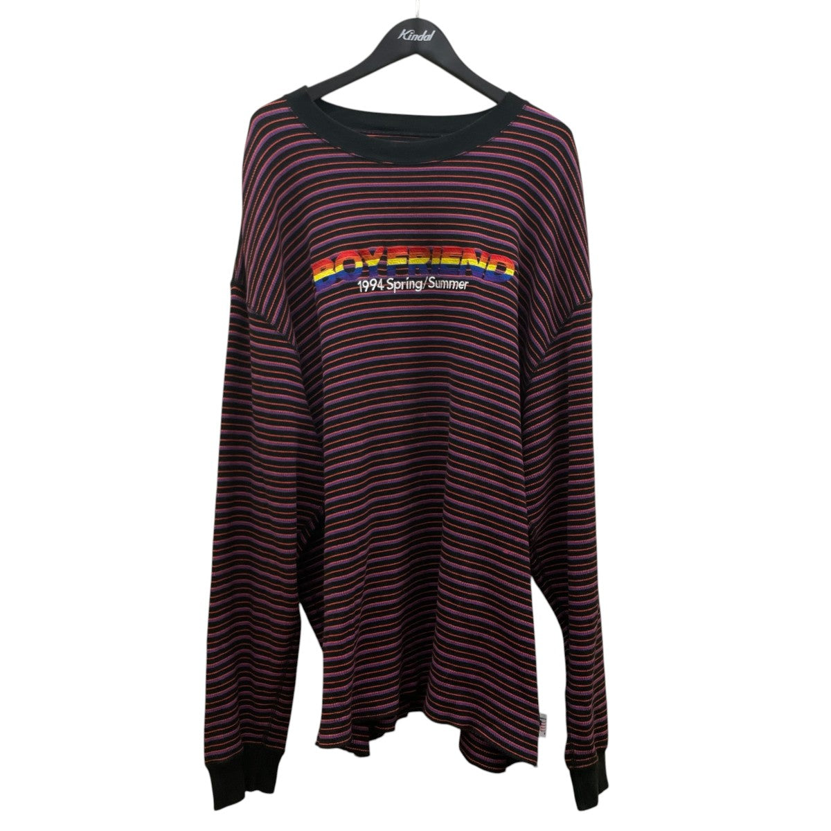 DAIRIKU couple border embroidery tee刺繍 ボーダー コットン 長袖スウェット ロングスリーブカットソー22SS C-10 古着・中古-1枚目のアイテム画像
