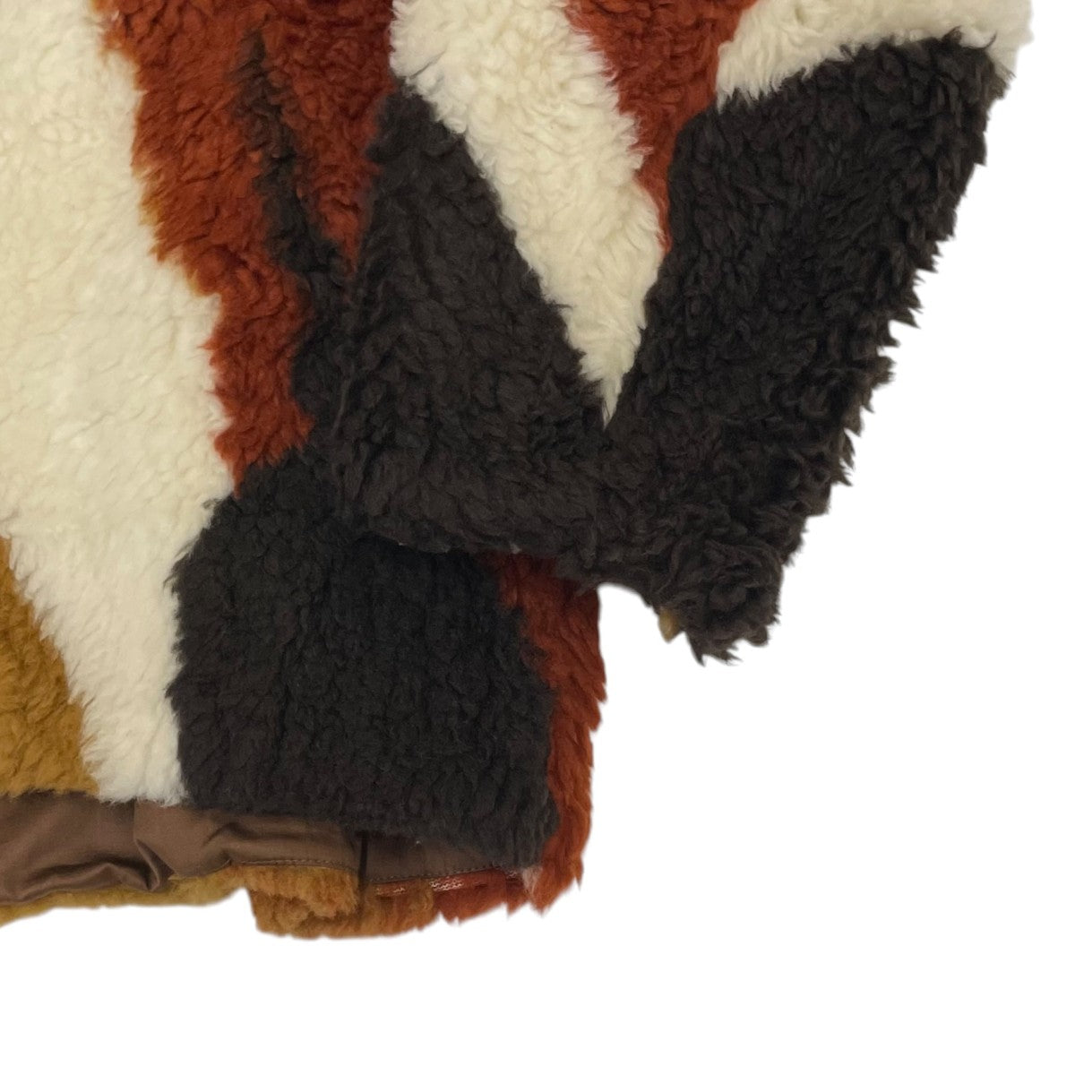 mame kurogouchi BRN SLV Fluffy Knit JacketノーカラーボアジャケットMM23FW CO002 古着・中古-4枚目のアイテム画像