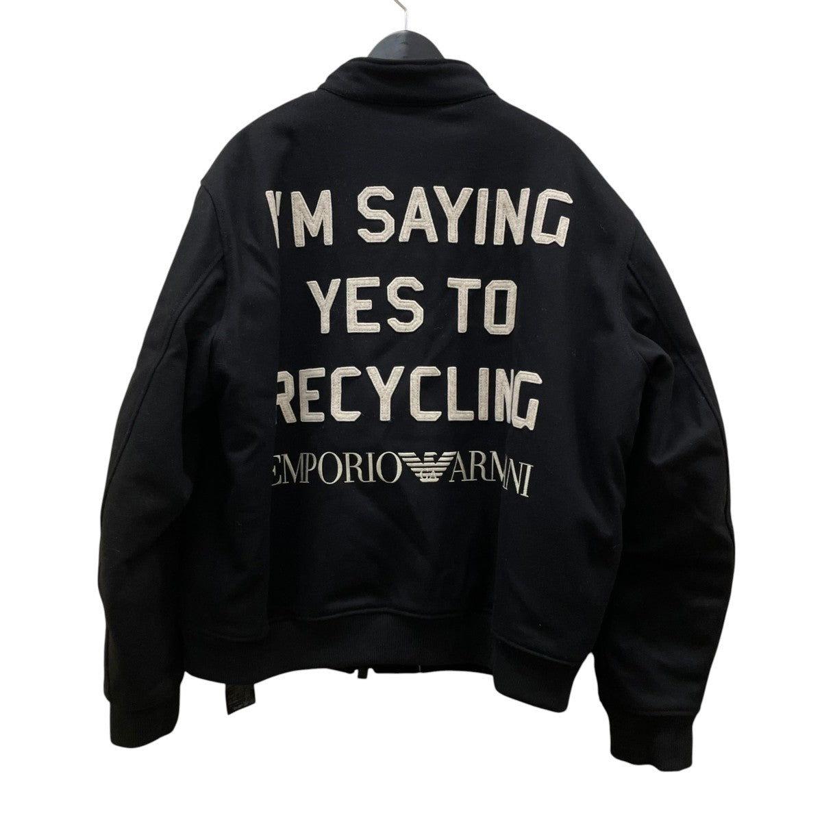 EMPORIO ARMANI 20AWR-EA I’M SAYING YES TO RECYCLINGウールボンバージャケット6H1BS0 1NN1Z 古着・中古-2枚目のアイテム画像