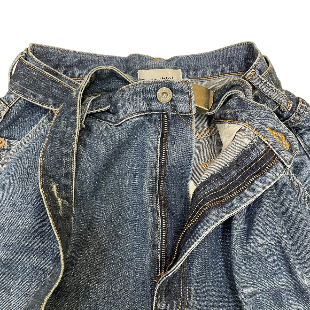doublet DAMAGED SILK DENIM PANTSデニムパンツ21SS05PT146 古着・中古-4枚目のアイテム画像