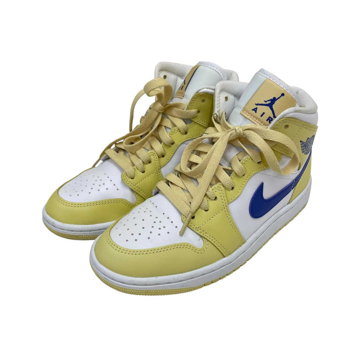 NIKE Women’s Air Jordan 1 Mid Lemon WashスニーカーBQ6472-701 古着・中古-1枚目のアイテム画像