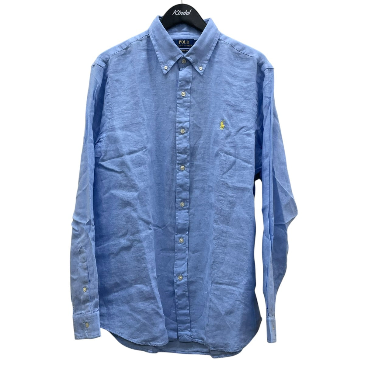 POLO RALPH LAUREN ポニーロゴ刺繍 ボタンダウンシャツ リネンシャツ 古着・中古-1枚目のアイテム画像