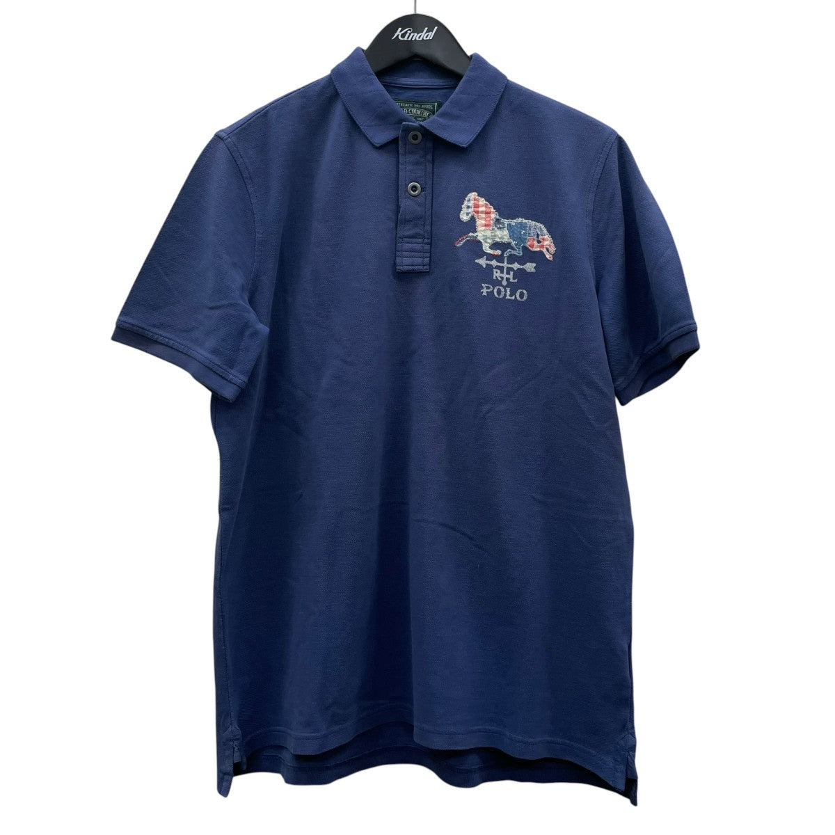 POLO COUNTRY クラシック フィット ホースアップリケドポニーワッペン 半袖ポロシャツ コットンシャツ 古着・中古-1枚目のアイテム画像