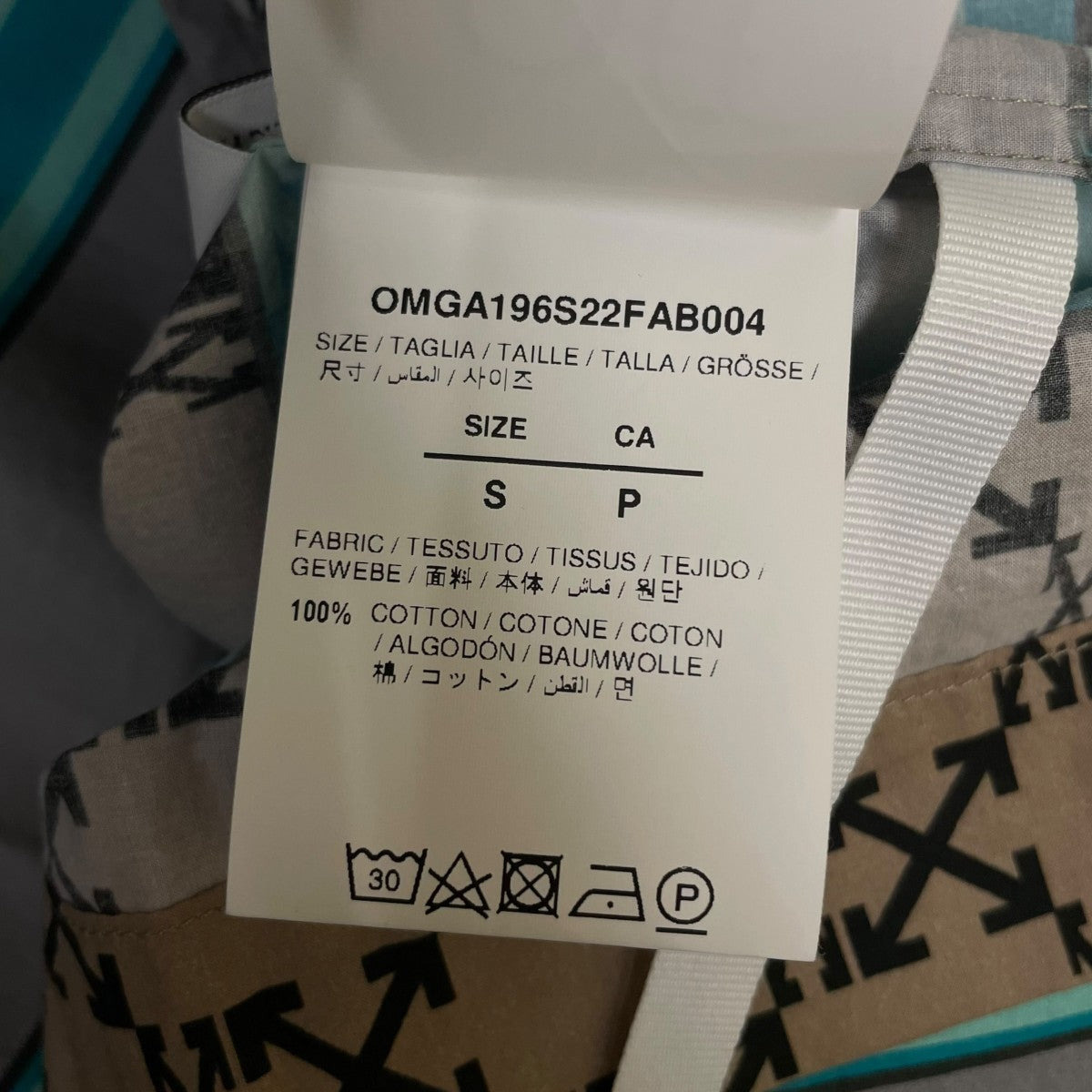 OFFWHITE 総柄 プリント 半袖シャツ コットンシャツOMGA196S22FAB004 古着・中古-6枚目のアイテム画像