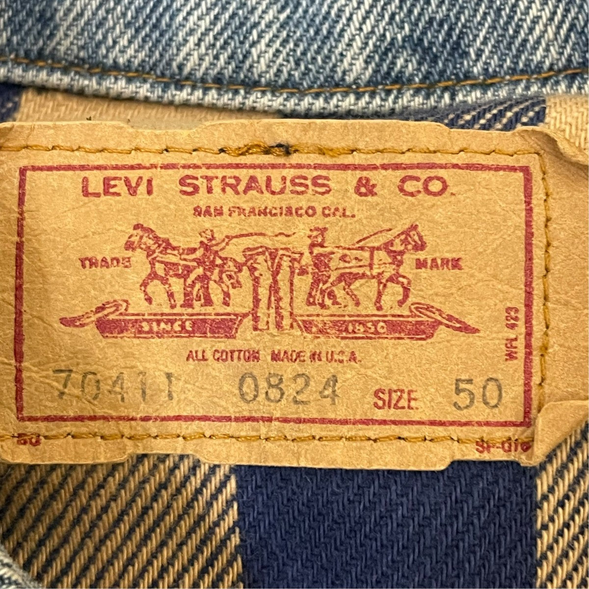 LEVI’S 80sフランネルライナー MADE IN USAデニムジャケット70411 0824 古着・中古-5枚目のアイテム画像