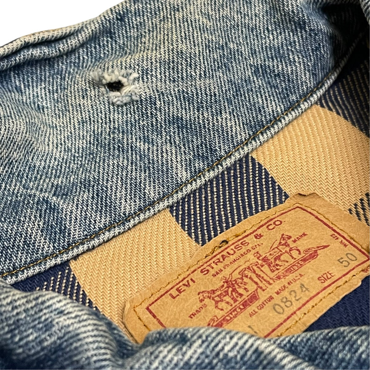 LEVI’S 80sフランネルライナー MADE IN USAデニムジャケット70411 0824 古着・中古-8枚目のアイテム画像