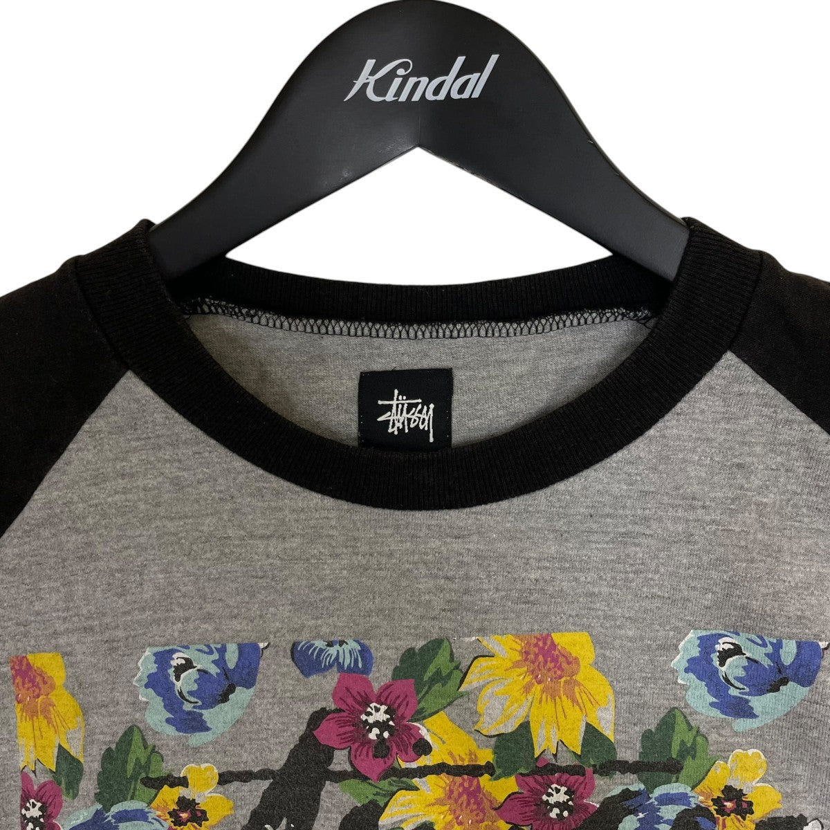 stussy 花 プリント ラグランスリーブ ロングスリーブカットソー 七分袖Tシャツ 古着・中古-3枚目のアイテム画像