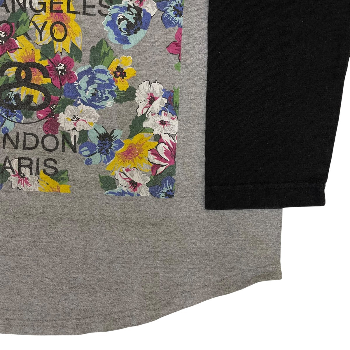 stussy 花 プリント ラグランスリーブ ロングスリーブカットソー 七分袖Tシャツ 古着・中古-4枚目のアイテム画像