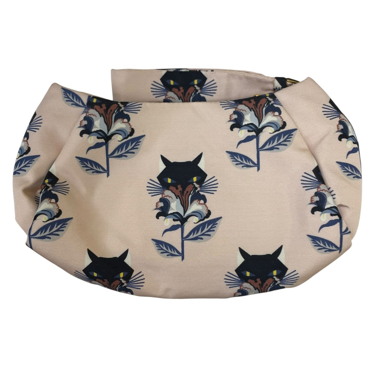 MIU MIU 猫 花 プリント リストレット付き ナイロンポーチ 古着・中古-2枚目のアイテム画像