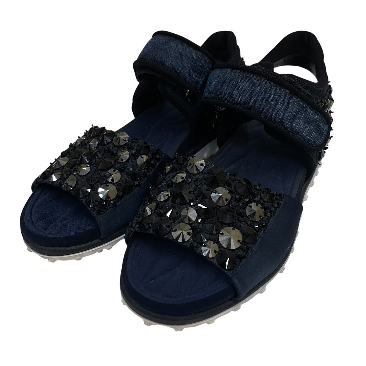 MIU MIU ビジュー付き ラインストーン スタッズ スポーツサンダル 古着・中古-1枚目のアイテム画像