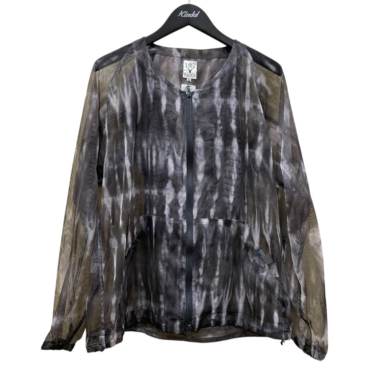 south2 west8 Bush Hoodie S Polyester総柄 メッシュ ジップパーカーEJ933 古着・中古-1枚目のアイテム画像