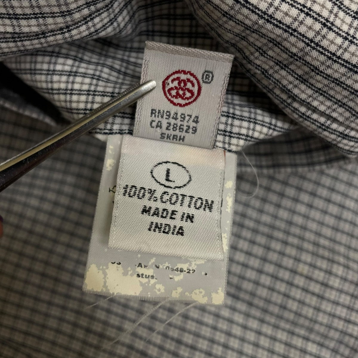 stussy コットン ロゴ刺繍 チェック柄 リバーシブルジャケット 古着・中古-6枚目のアイテム画像