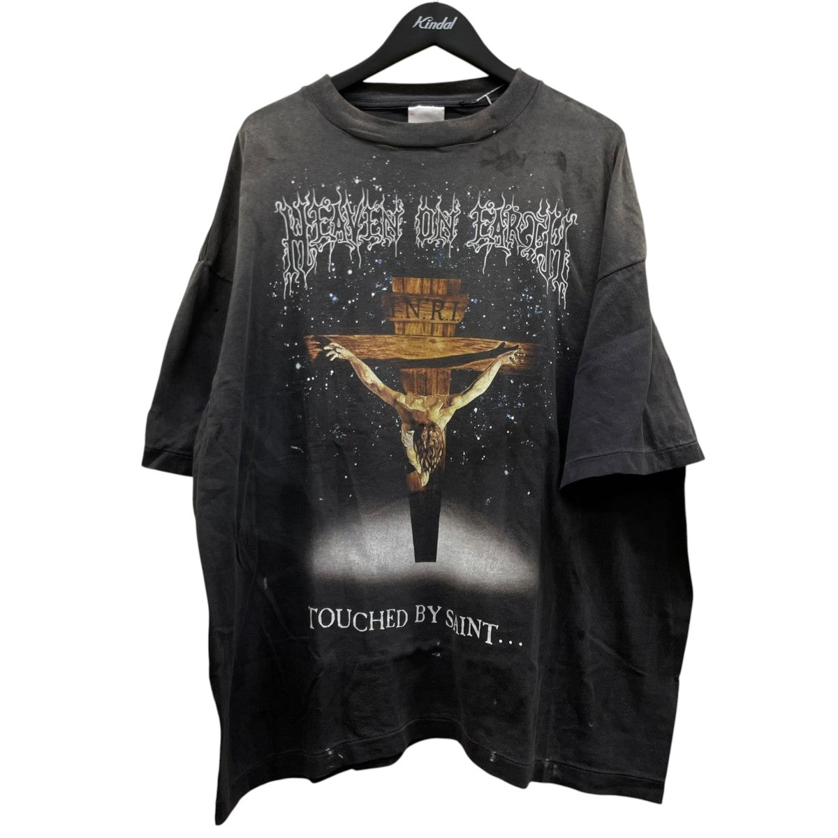 SAINT MICHAEL 26SSJESUS SS T-SHIRT色褪せ加工 プリント 半袖Tシャツ コットンTシャツSM-MK8-0000-002 古着・中古-1枚目のアイテム画像