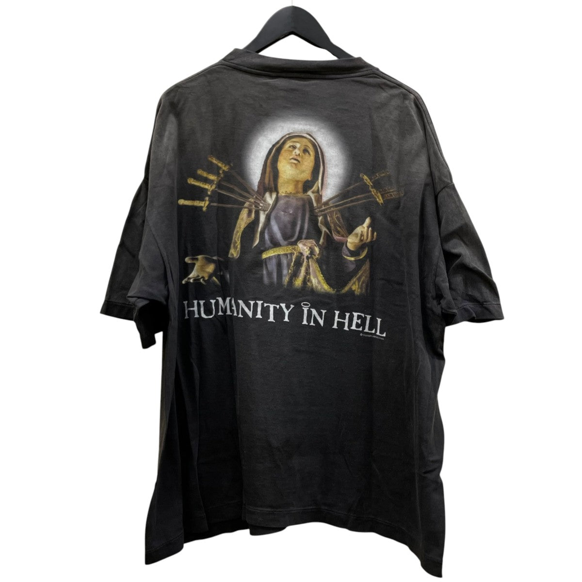SAINT MICHAEL 26SSJESUS SS T-SHIRT色褪せ加工 プリント 半袖Tシャツ コットンTシャツSM-MK8-0000-002 古着・中古-2枚目のアイテム画像