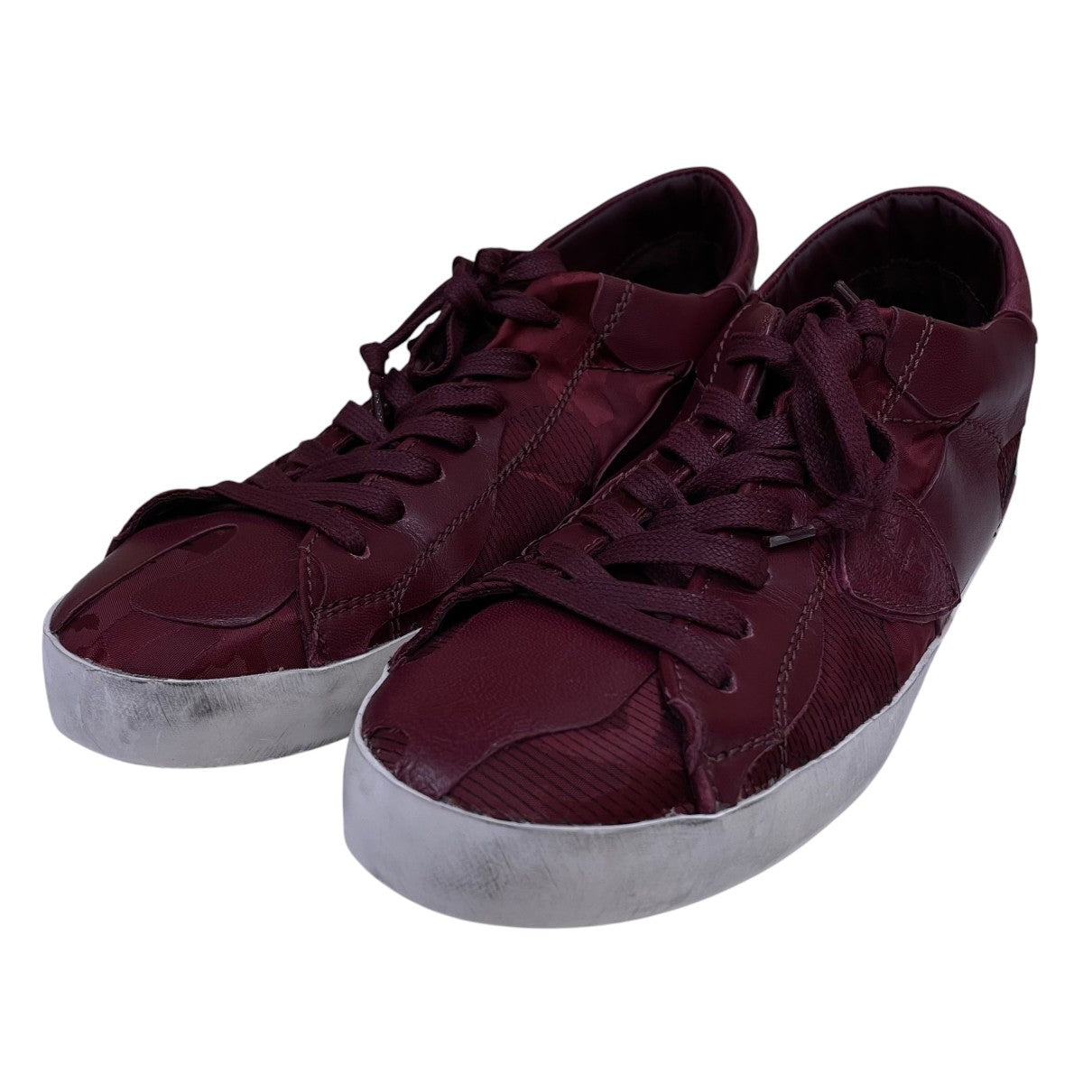 PARISシリーズブラックレザーユーズド加工 ローカットスニーカーCLLU CR02