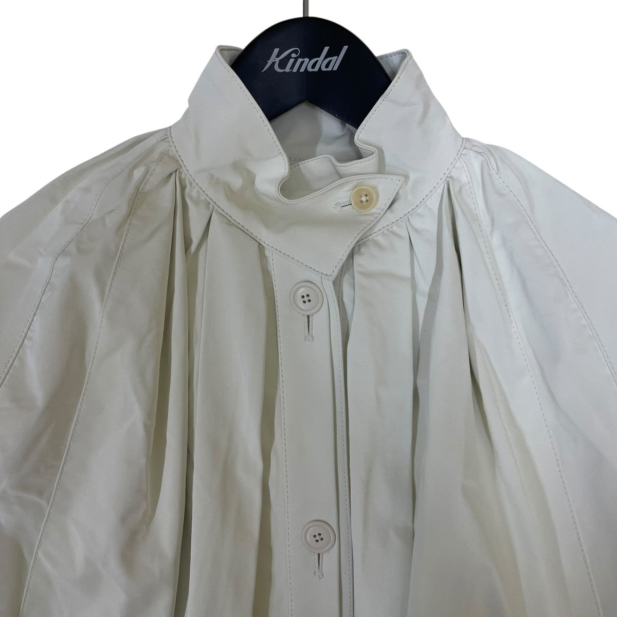 23AWSilky Leather Shirt シルキーレザーシャツジャケットポリエステル ロングコート23A83002